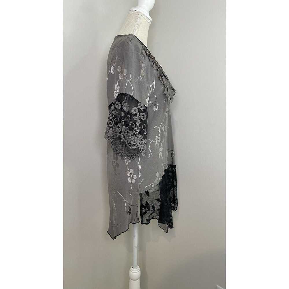 Vintage NWT Spencer Alexis Tunic Top 12 Gray Blac… - image 2