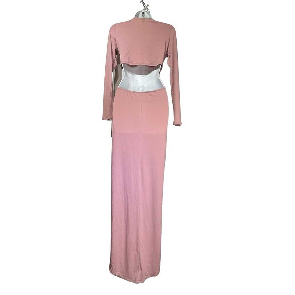 Windsor Rose Pink chiffon cutout maxi dress with … - image 2