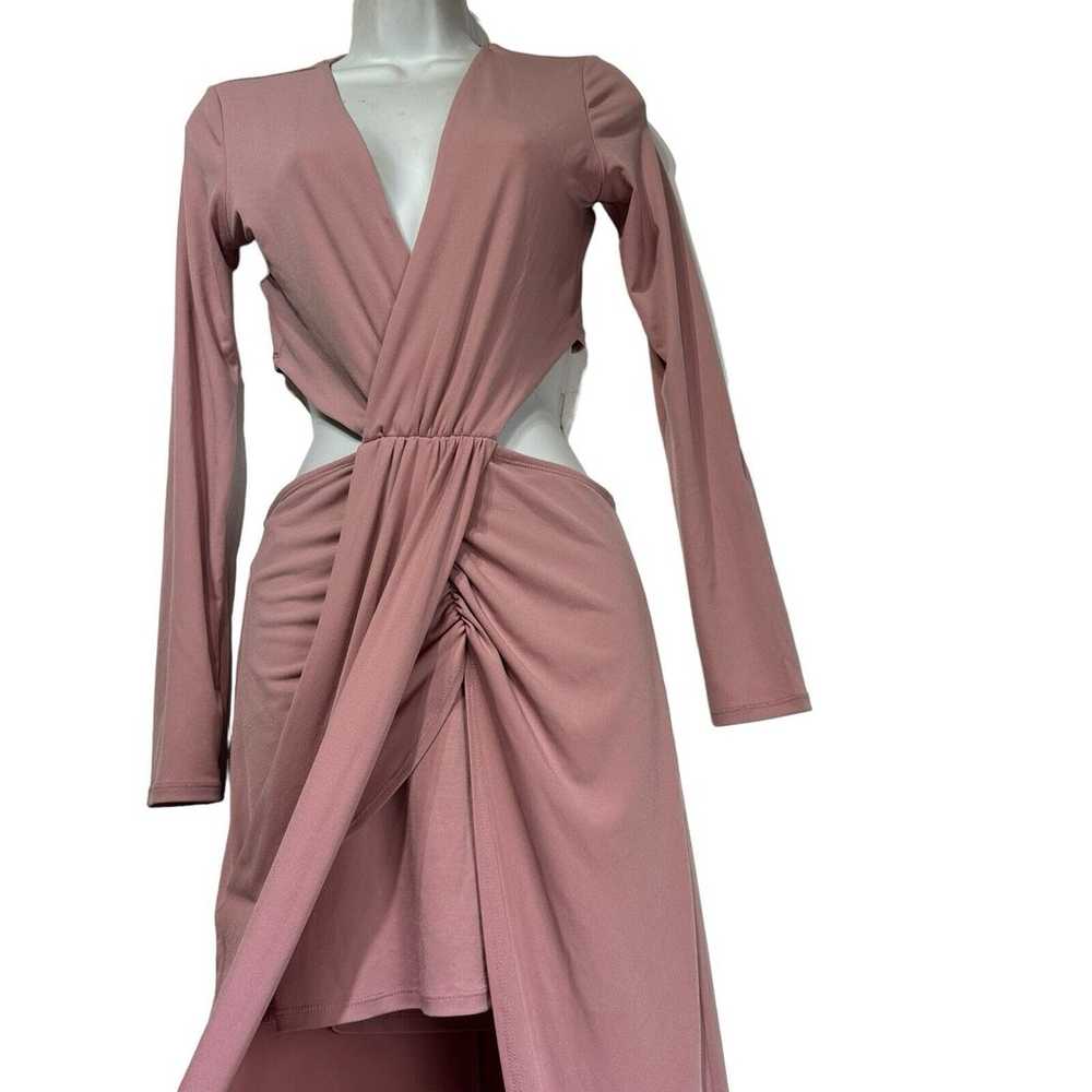 Windsor Rose Pink chiffon cutout maxi dress with … - image 3