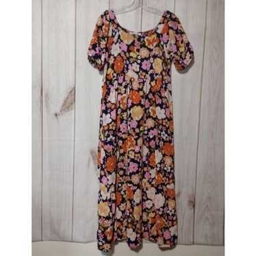 Harlow and Rose Dress Ladies Medium Navy Floral C… - image 1