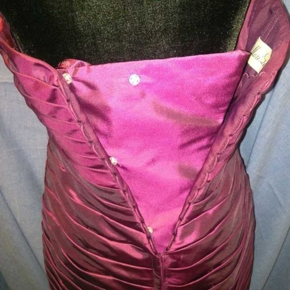 Mori lee  women’s pleaded burgundy dress size 10 - image 4