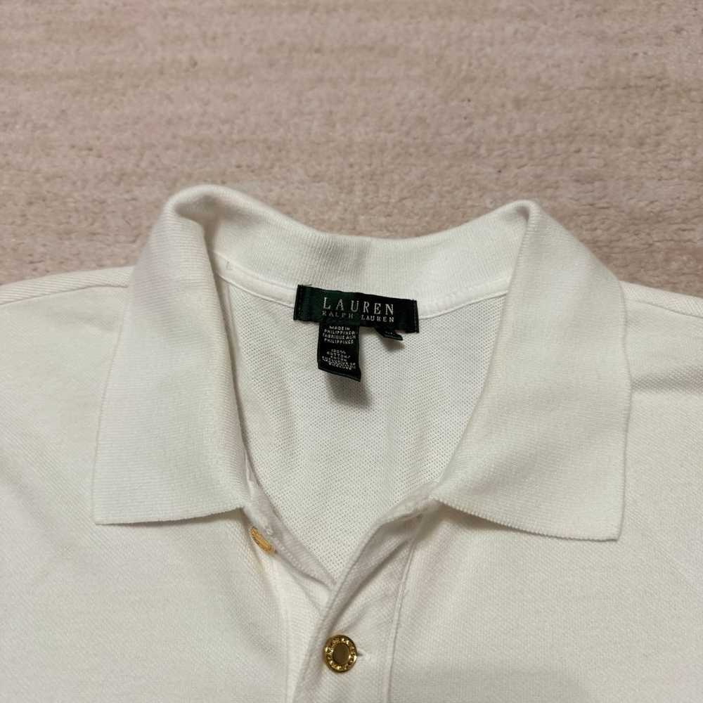 Vintage Women's Lauren Ralph Lauren Polo Shirt Wh… - image 3