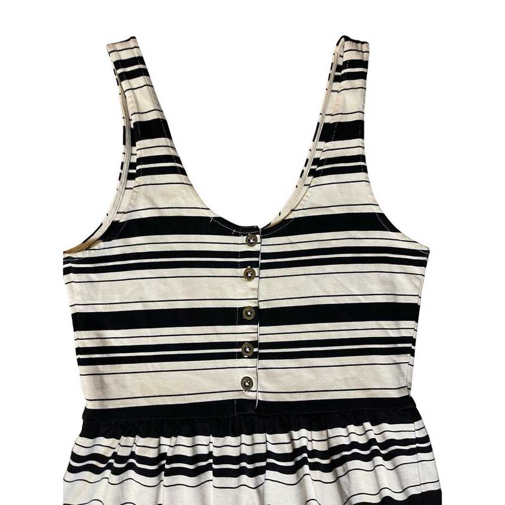 J Crew Black/Ivory Striped Villa Dress Button Bac… - image 6