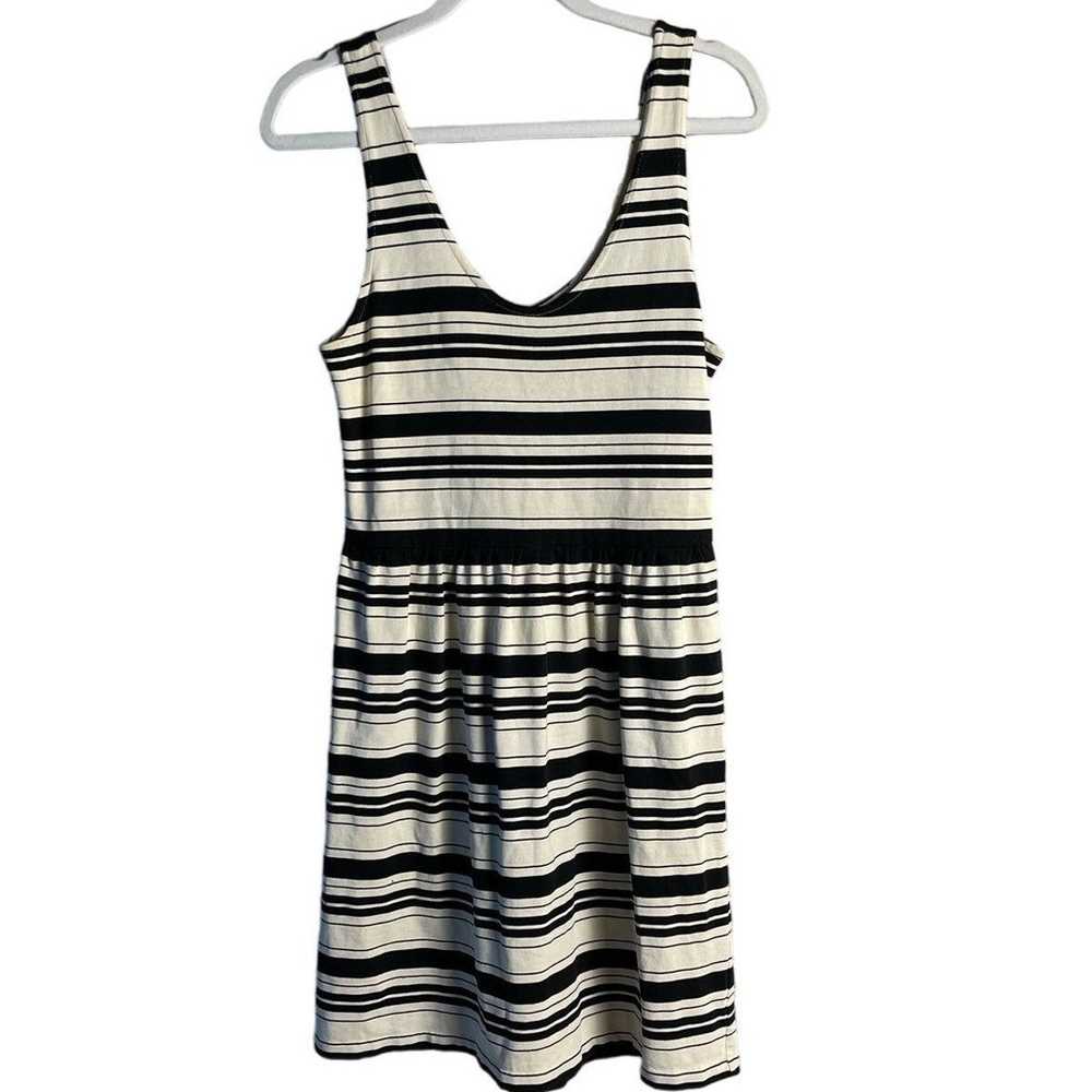 J Crew Black/Ivory Striped Villa Dress Button Bac… - image 9