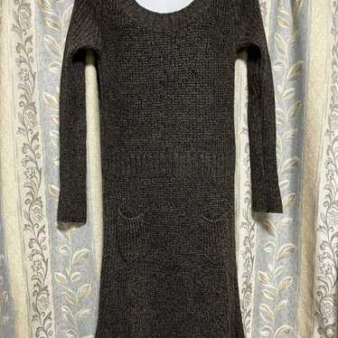 DEPRE DES PRES Grayish Brown Wool Silk Knit Dress - image 1