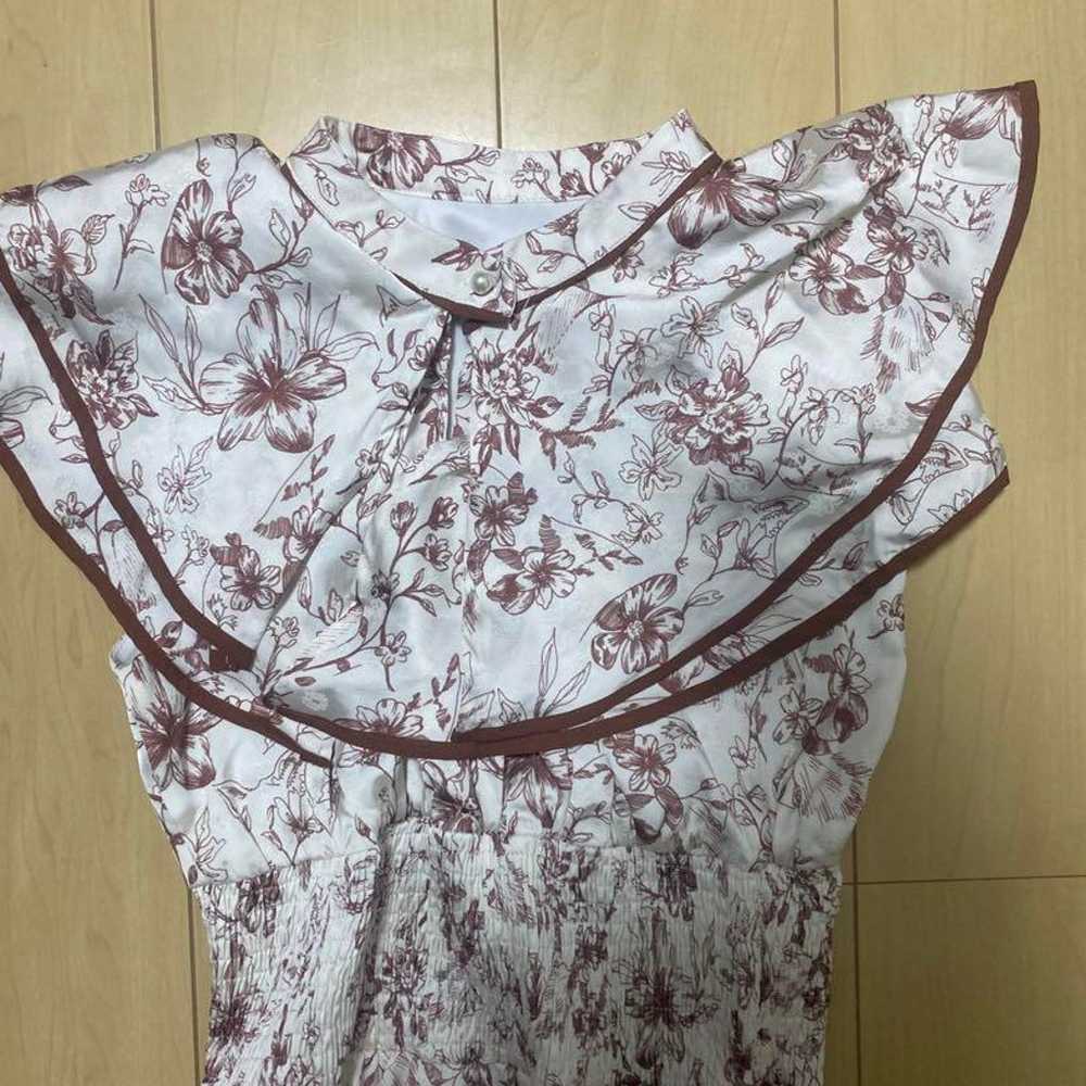 Fox & Flower Towel Juive Print Cape Collar Waist … - image 8