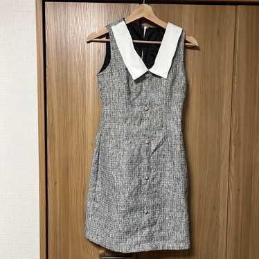 Sleeveless Tight One-Piece Dress in Gray