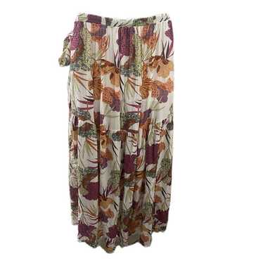 Designer Rachel Zoe Colorful Floral Midi Wrap Skir