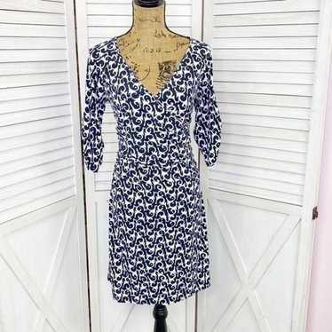 Laundry by Design Printed Ruched Sheath Dress Blue