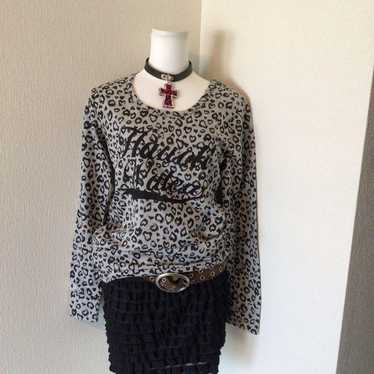 Y2K 00s Archive Leopard Print Long Sleeve T-Shirt… - image 1