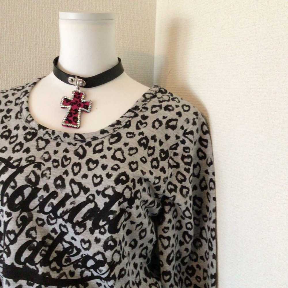 Y2K 00s Archive Leopard Print Long Sleeve T-Shirt… - image 2