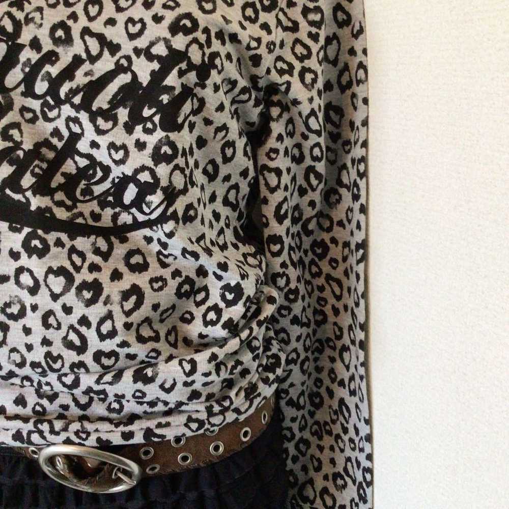 Y2K 00s Archive Leopard Print Long Sleeve T-Shirt… - image 3