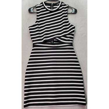 Express Mini Dress Women's Size 4 White Black Str… - image 1