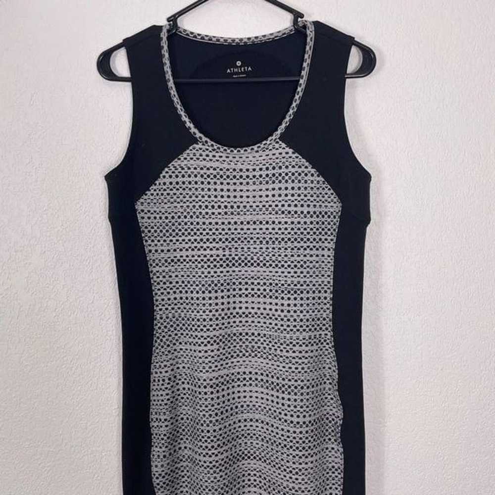 Athleta Black with White Circle Patterned Dress - image 3