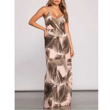 Windsor Tropical Print Strappy Maxi Dress Size M … - image 1