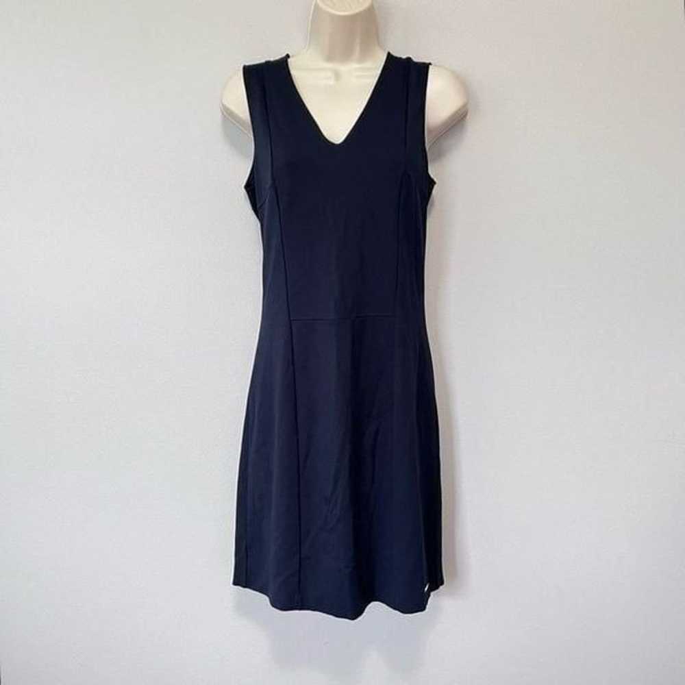 Armani Exchange V-Neck Seam Detail Navy Blue Dres… - image 1