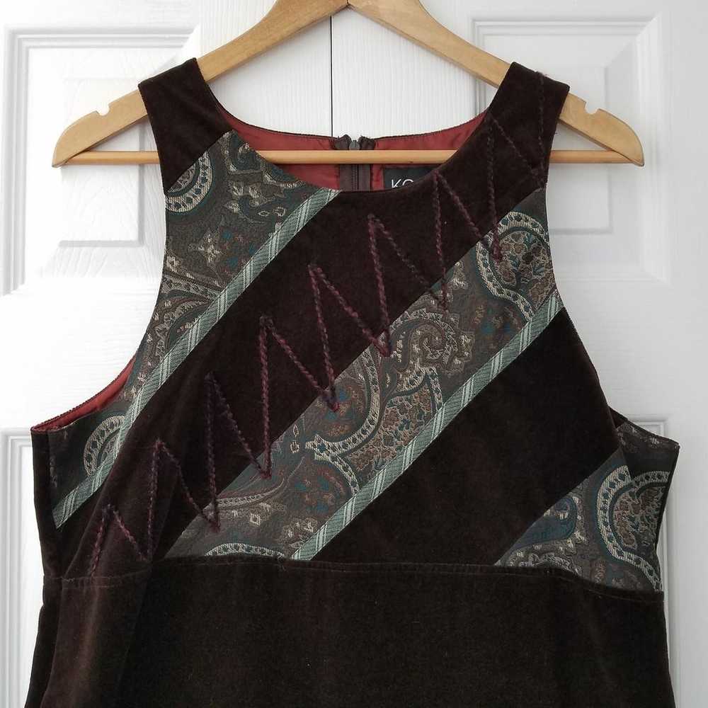 KOOS of Course! Sleeveless Velvet Jumper Brocade … - image 2