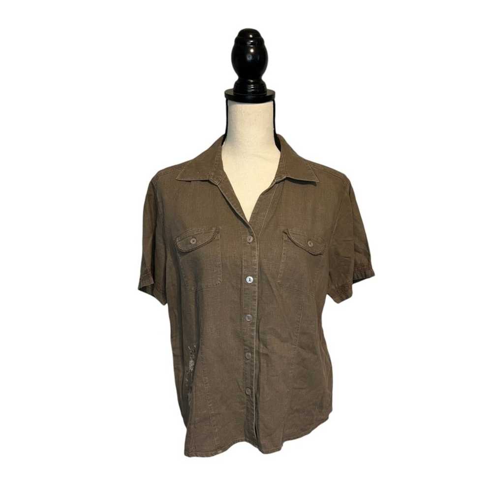 Vintage ERIKA Linen Blend 2 Pcs Outfit Shirt and … - image 2