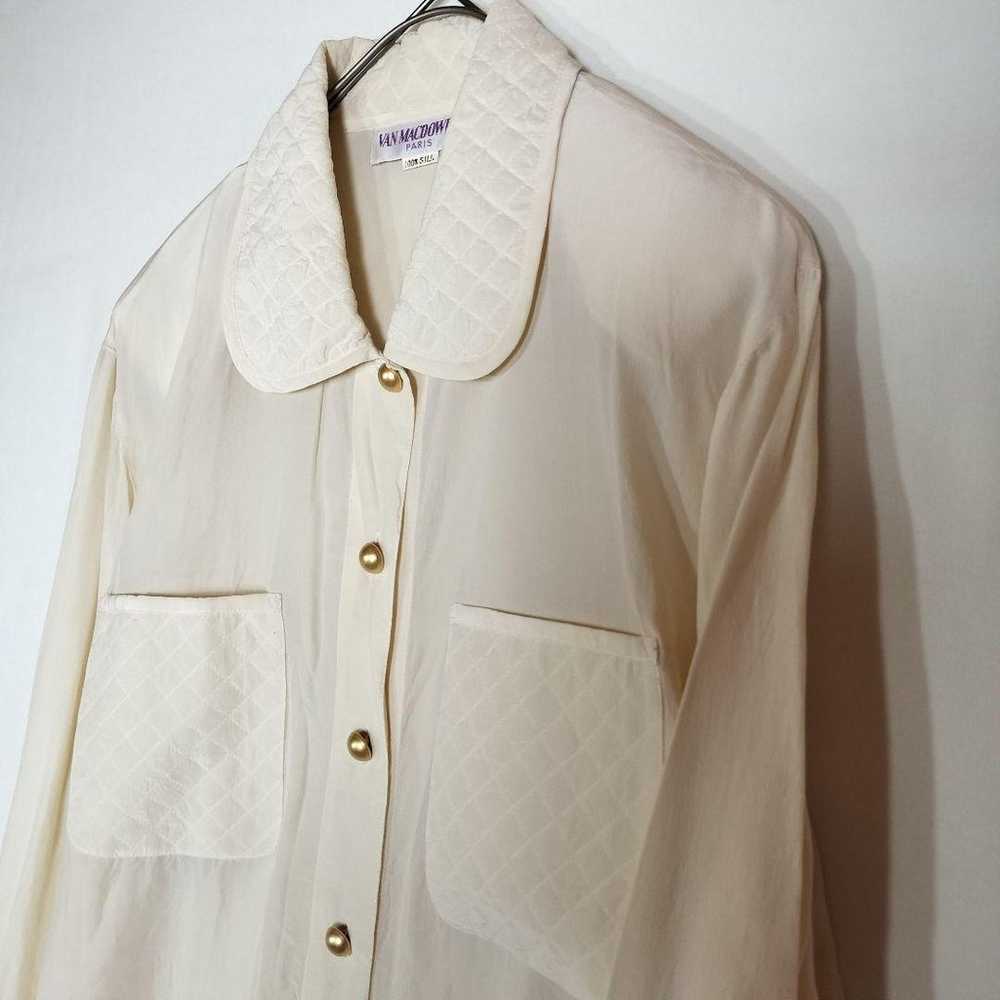 b12234 France Silk Blouse Long Sleeve F Shoulder … - image 3