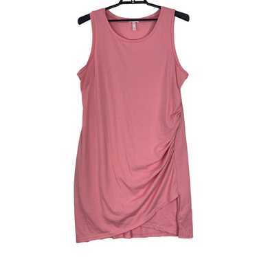 Leith Womens size 2X dress pink ruched sheath slee