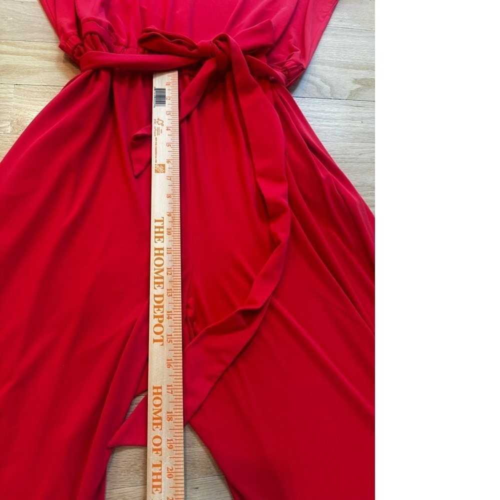 Vibrant Red Susan Graver Wrap Jumpsuit 2XL - image 4