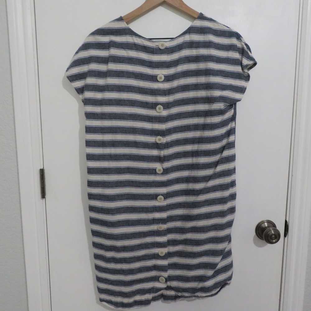 Madewell Blue and White Striped Linen Blend Cap S… - image 2