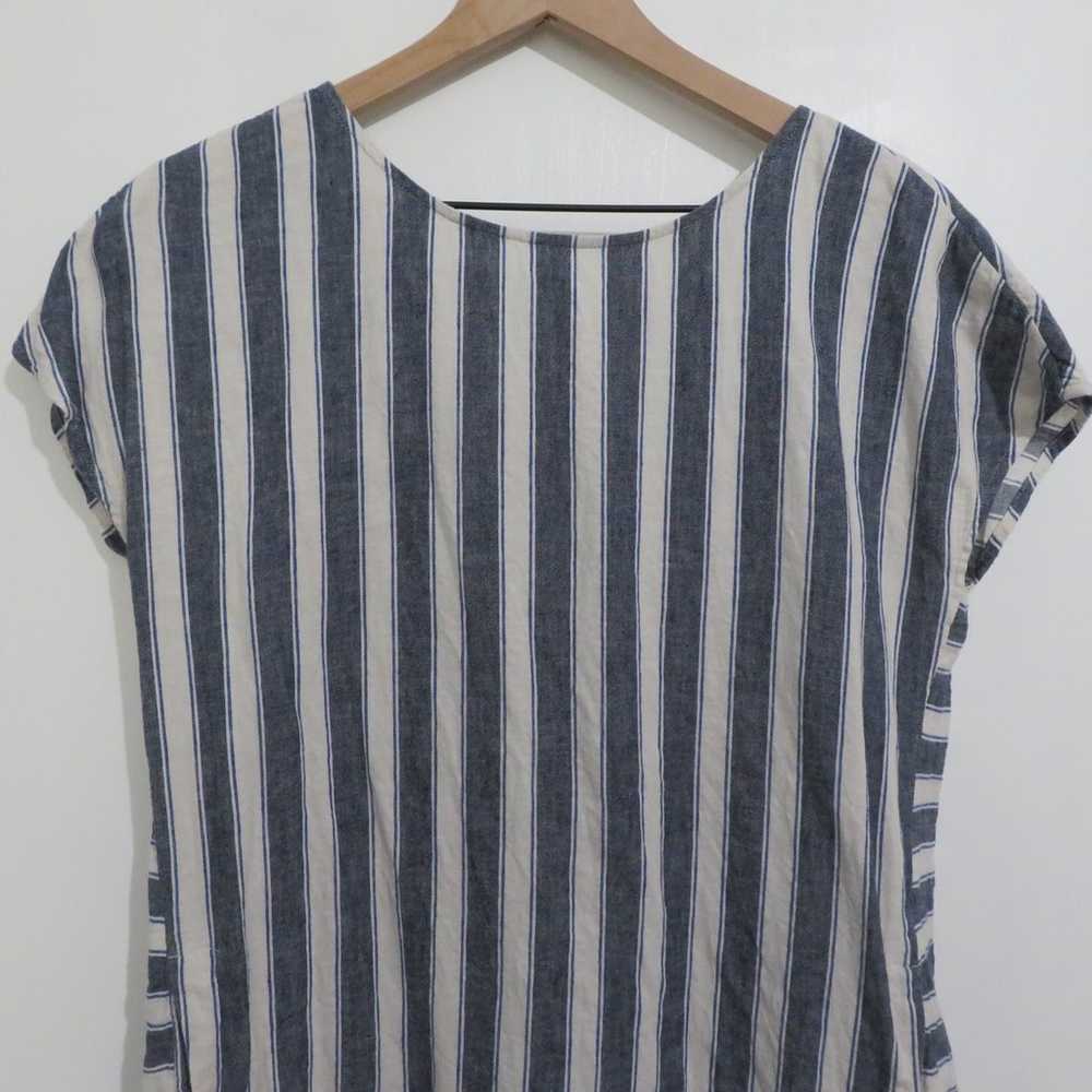 Madewell Blue and White Striped Linen Blend Cap S… - image 3