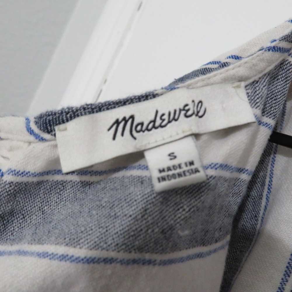 Madewell Blue and White Striped Linen Blend Cap S… - image 5