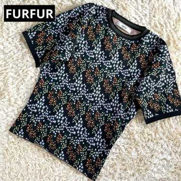 FURFUR Jacquard Knit Short Sleeve Floral Pattern