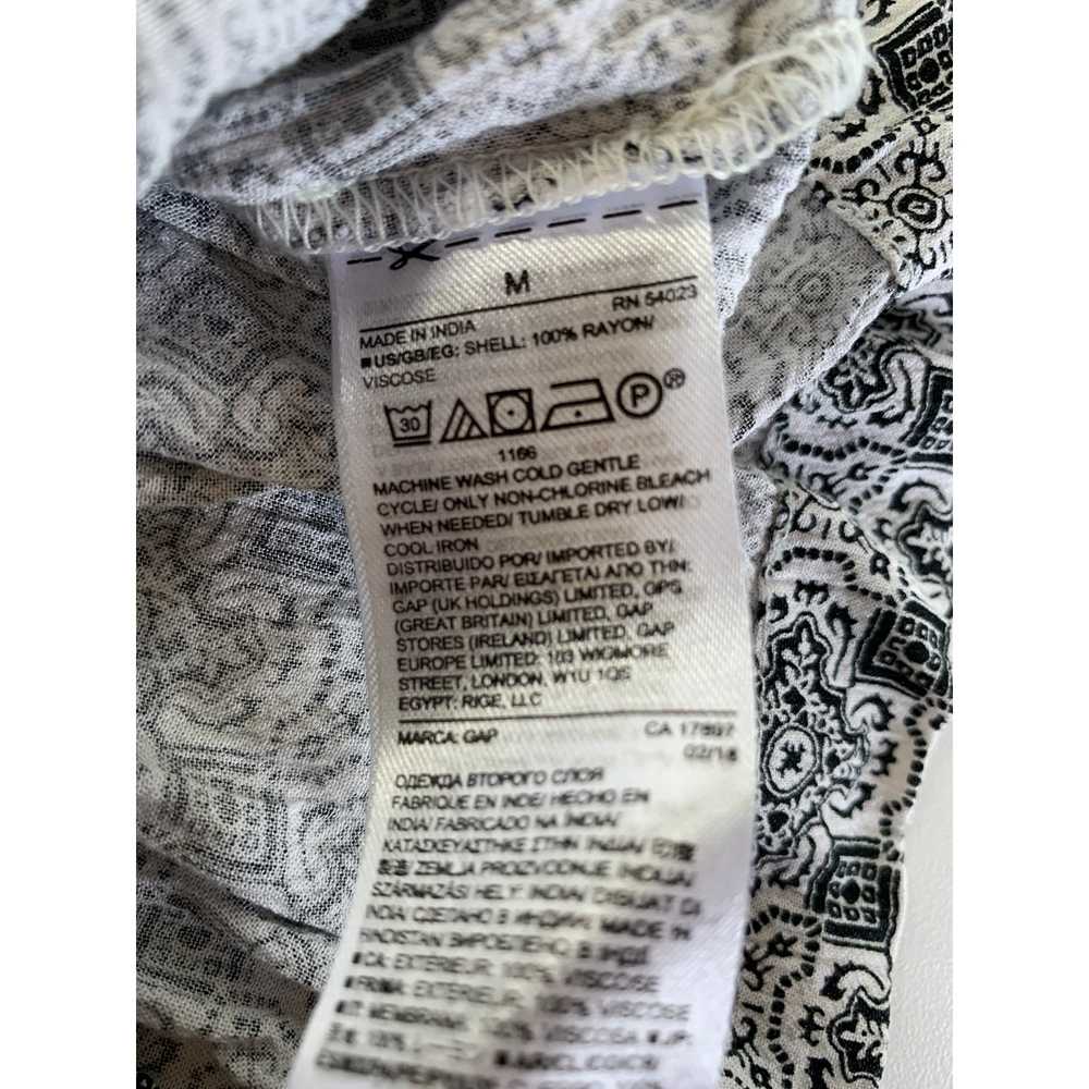 Gap Romper Womens Medium White Black Printed Butt… - image 4