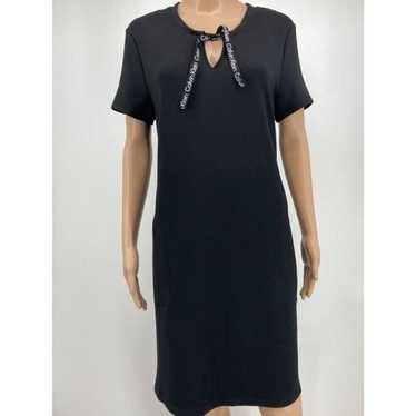 Calvin Klein Black Midi Rayon Dress Size L/G