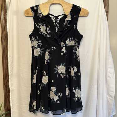 Torrid Size 20 Mini Black Floral Chiffon Skater Mi