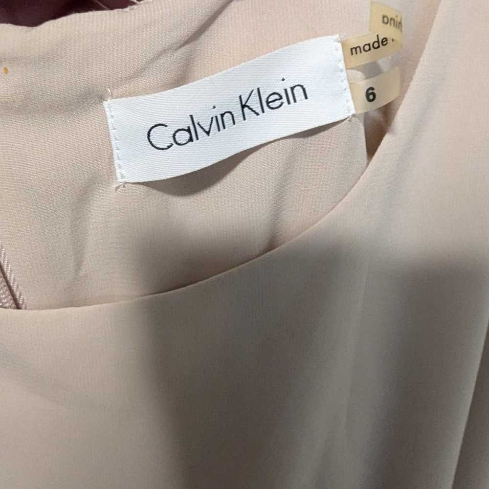 Calvin Klein, nude pinafore style dress, size 6 - image 4