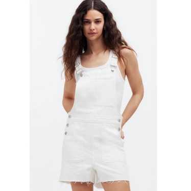 Madewell cream overall shorts