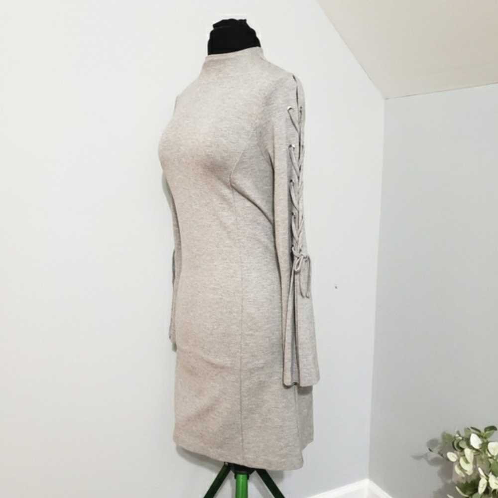 Kensie Grommet Bell Sleeve Gray Bodycon Mini Dres… - image 4