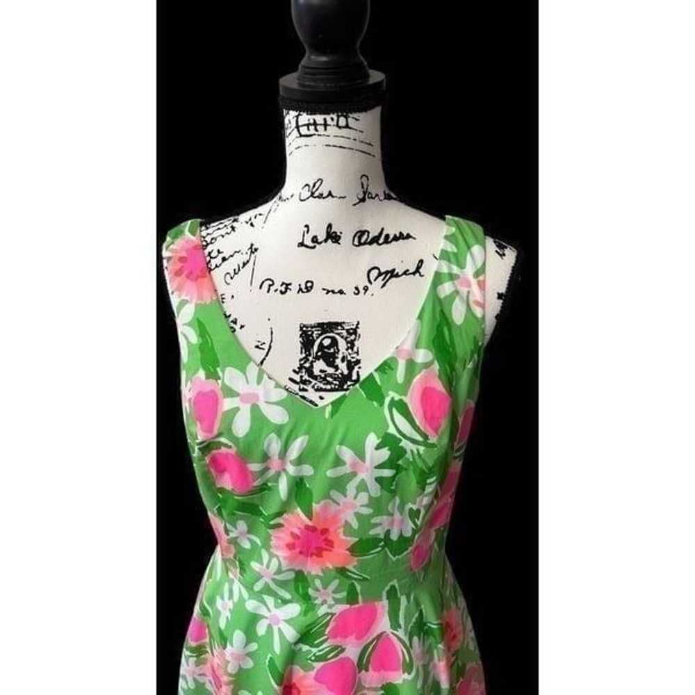 Lilly Pulitzer Green Pink Orange Dress Size 8 - image 10