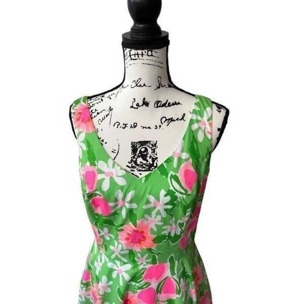 Lilly Pulitzer Green Pink Orange Dress Size 8 - image 3