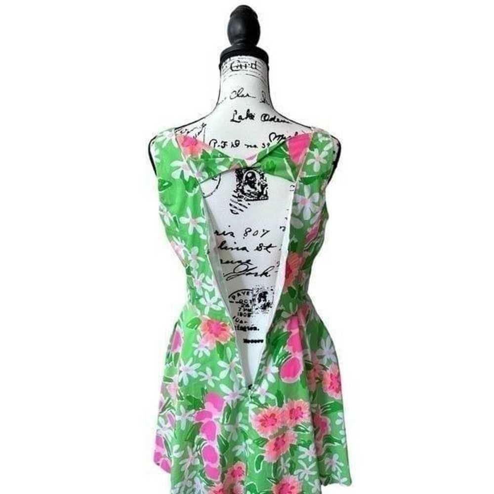 Lilly Pulitzer Green Pink Orange Dress Size 8 - image 7