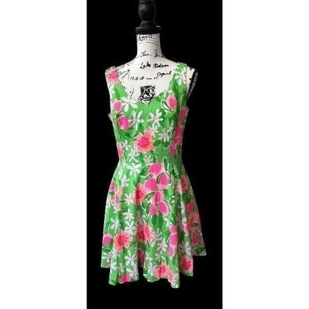 Lilly Pulitzer Green Pink Orange Dress Size 8 - image 8