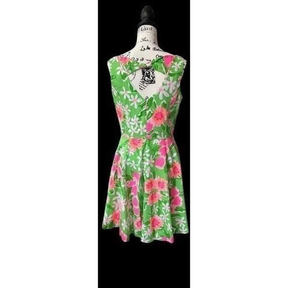 Lilly Pulitzer Green Pink Orange Dress Size 8 - image 9