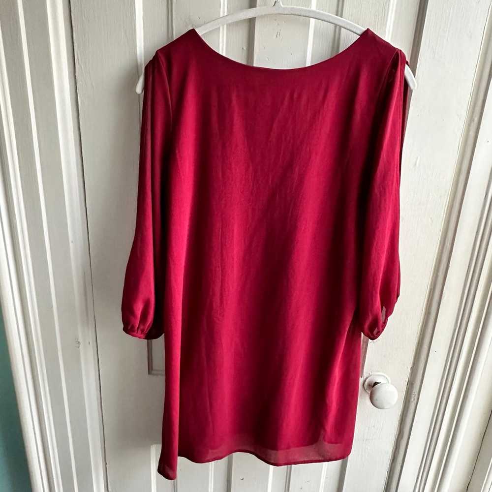 Lulus Shifting Dears Wine Red Long Sleeve Dress - image 8