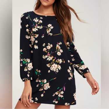 Lulus Herbaceous Babe Navy Floral Print Long Slee… - image 1