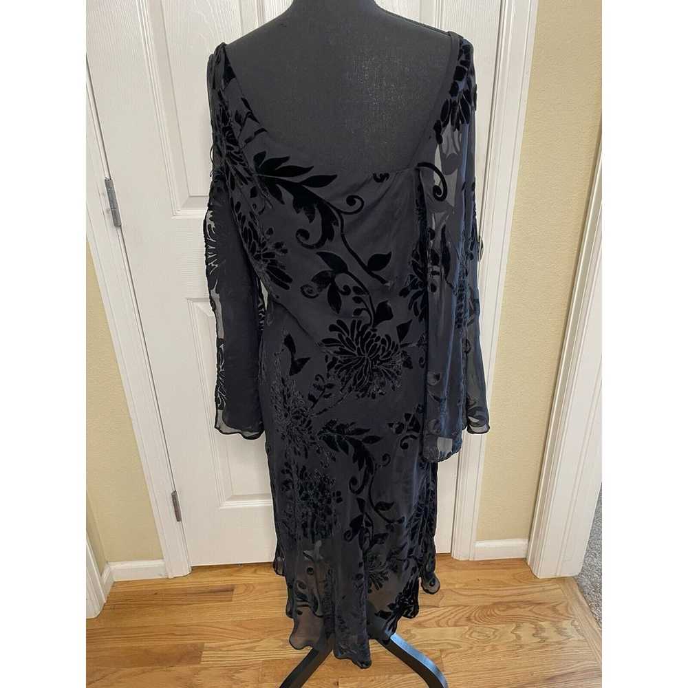 Maggy London Vtg Size 12 Silk Velvet Burnout Midi… - image 8