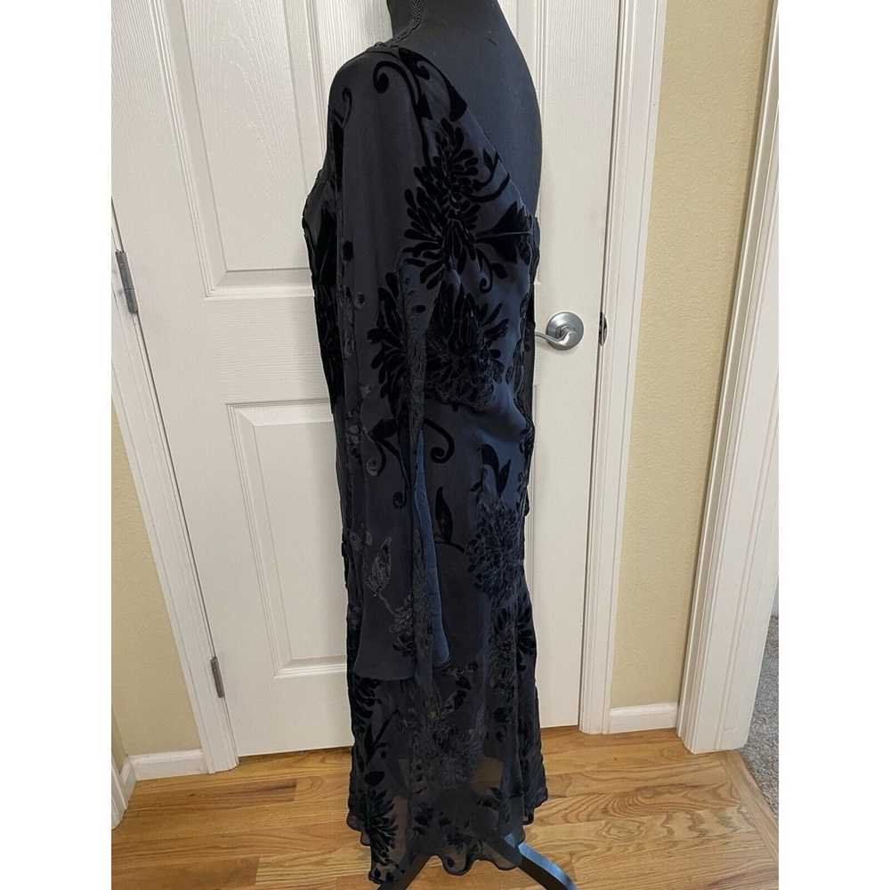 Maggy London Vtg Size 12 Silk Velvet Burnout Midi… - image 9