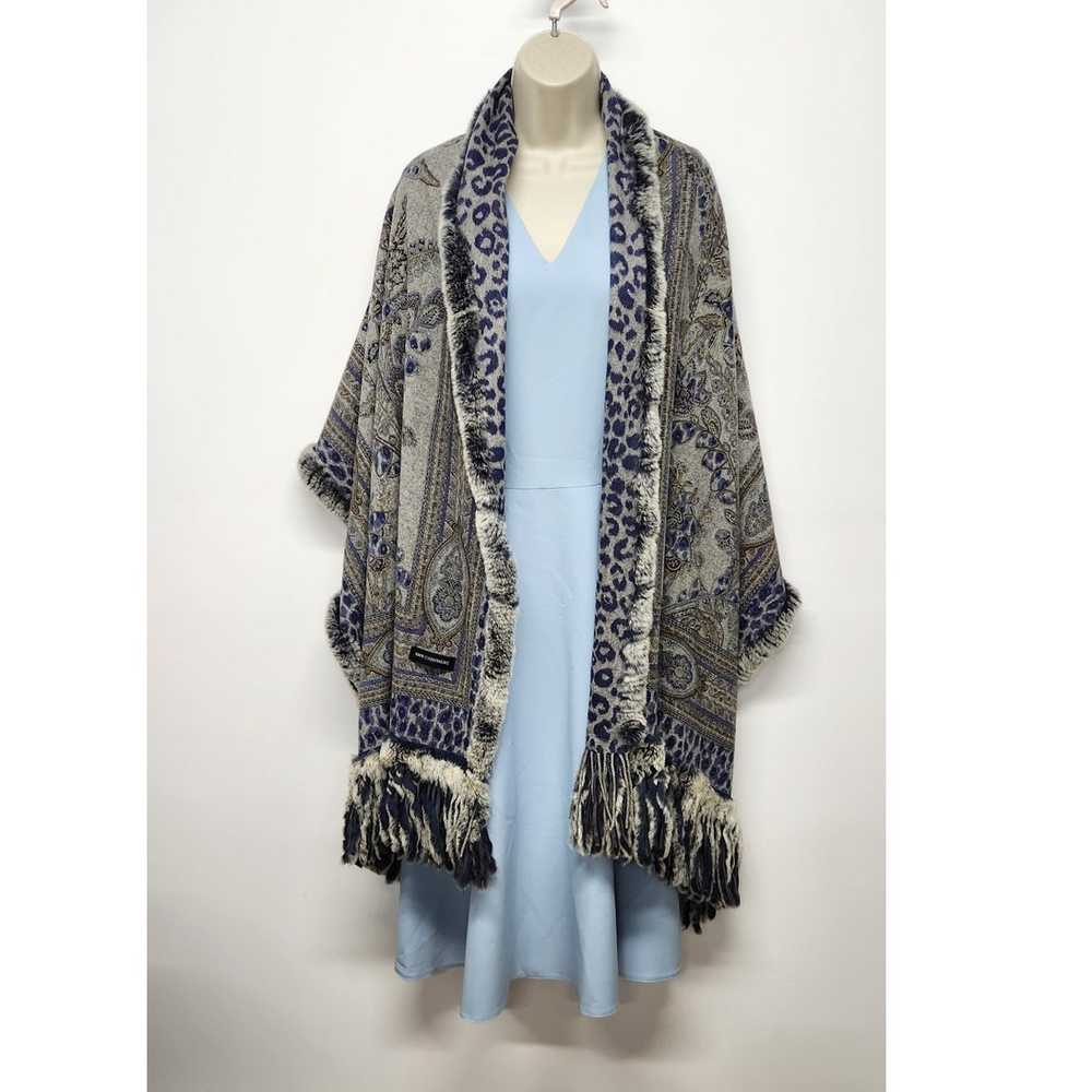 Cashmere Rabbit Fur Reversible Shawl/Scarf/Wrap B… - image 1