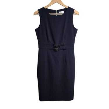 Calvin Klein Sheath Dress Womens Size 6 Navy Doub… - image 1