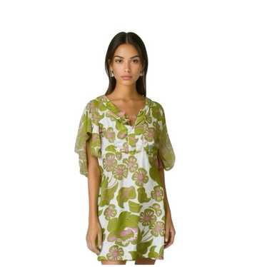 Boden Linen Dress Womens Size 12 Tunic Floral Tro… - image 1