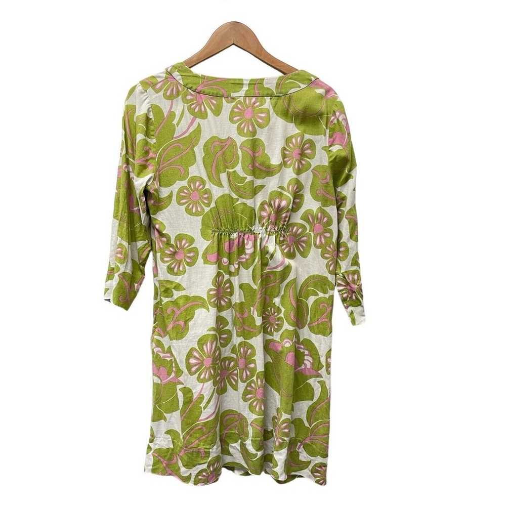 Boden Linen Dress Womens Size 12 Tunic Floral Tro… - image 3