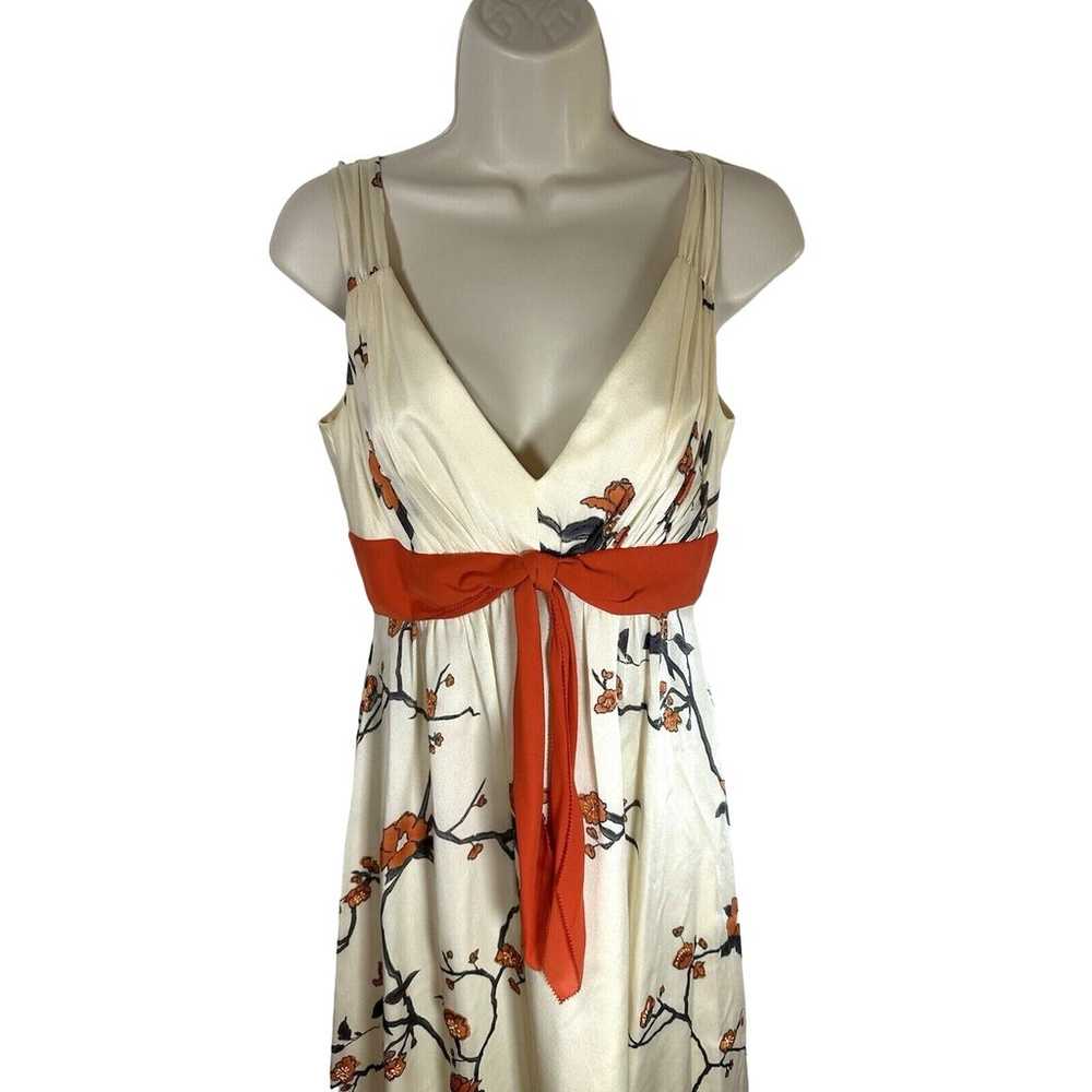 Kay Unger New York Sleeveless V Neck Floral rust … - image 2