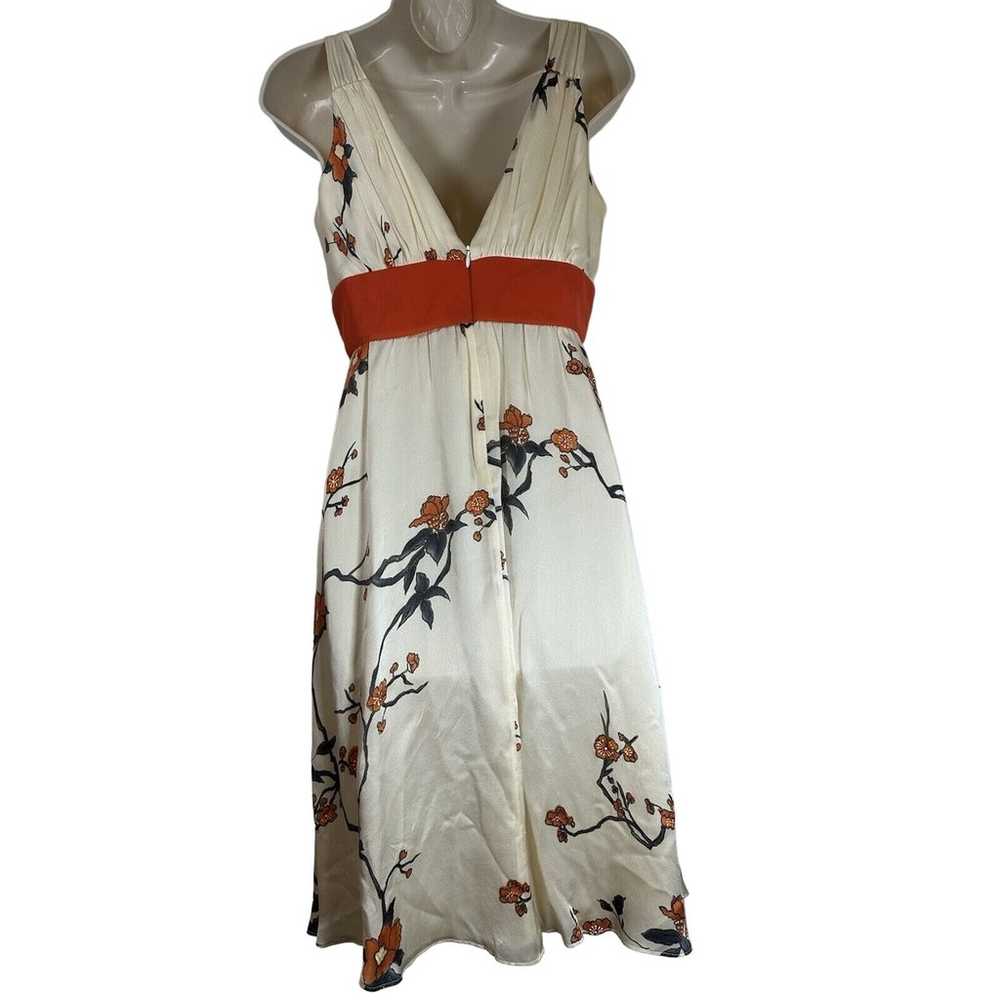 Kay Unger New York Sleeveless V Neck Floral rust … - image 5